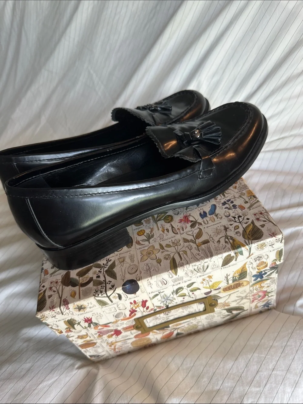 Franco Sarto - Black Tassel Leather Loafers - 8.5
